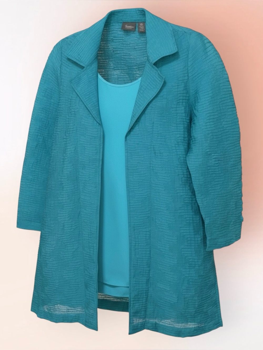 Travelers by Chico’s Turquoise Jacket and Tank Top Size 0 Reg 4/6 S